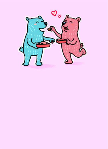 Love Language Funny Love  Sweet A sweet and funny valentine's day card about how chocolate is our love language. | love language bear critter happy valentine's day chocolate sweet funny humorous eat  Chocolate is our love language.